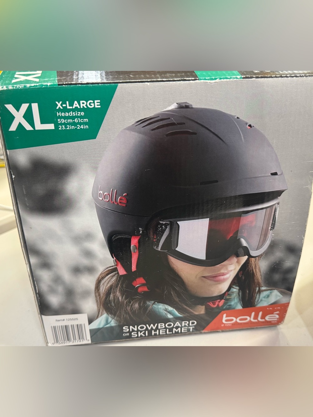 Bollé Hybrid In Mold Carbon Snowboard Ski Helmet Black Red XL New